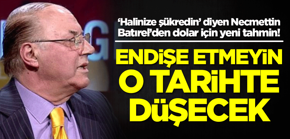 ‘Halinize şükredin’ diyen Necmettin Batırel’den dolar için yeni tahmin: Endişe etmeyin! O tarihte düşecek