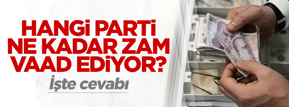 Hangi parti ne kadar zam vaat ediyor? İşte cevabı
