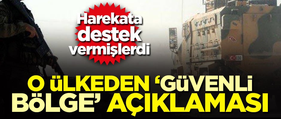 Harekata destek vermişlerdi! O ülkeden 'Güvenli bölge' açıklaması