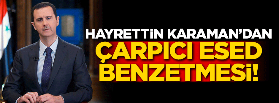 Hayrettin Karaman'dan çarpıcı Esed benzetmesi