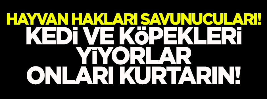 Hayvan hakları savunucuları, kedi ve köpekleri yiyoruz onları kurtarın!