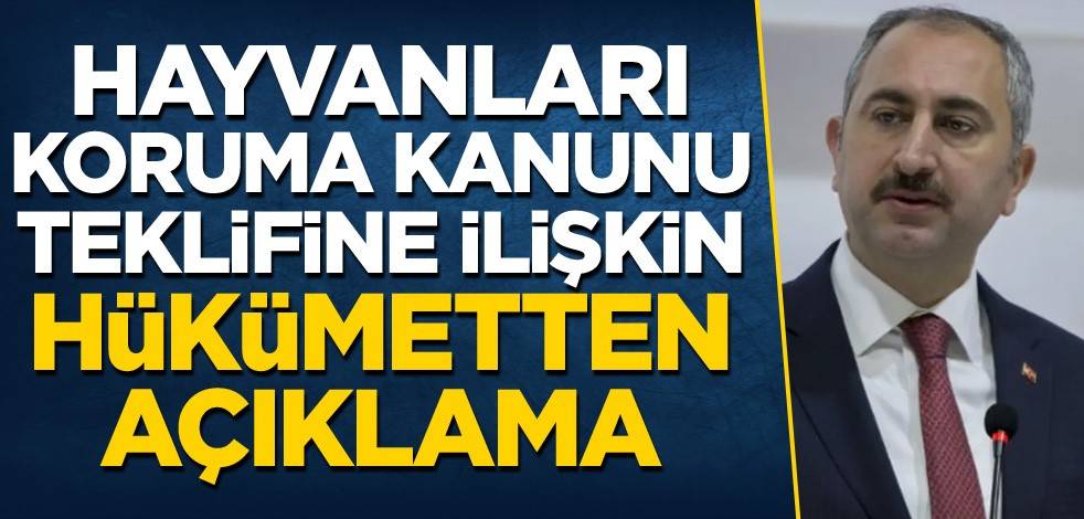 Hayvanları Koruma Kanunu teklifine ilişkin hükümetten açıklama