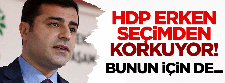 'HDP erken seçimden korkuyor! Bunun için de...'
