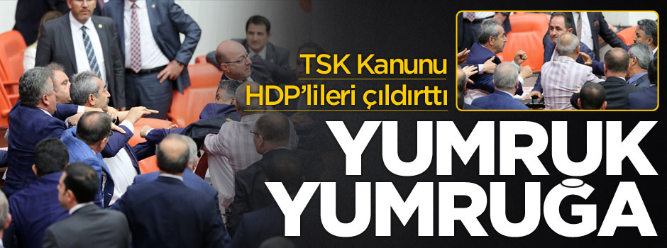 HDP ve AK Partili vekiller yumruk yumruğa birbirine girdi