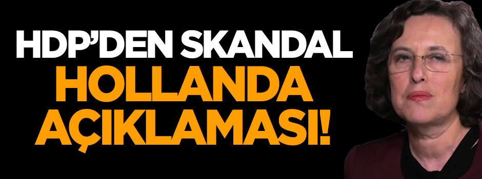 HDP'den skandal 'Hollanda' açıklaması