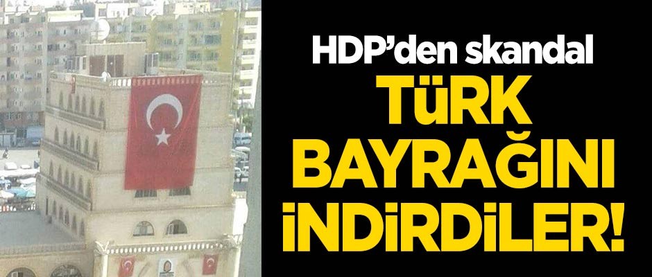 HDP’den skandal: Türk bayrağını indirdiler!