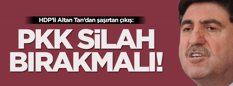 HDP'li Altan Tan: PKK kayıtsız, şartsız silahları susturmalı
