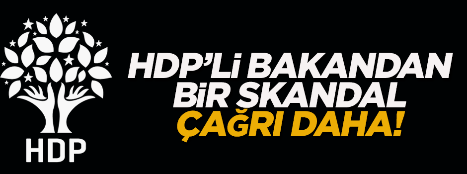 HDP'li bakandan skandal çağrı