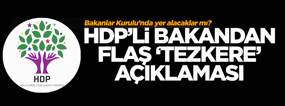 HDP'li bakandan 'tezkere' açıklaması
