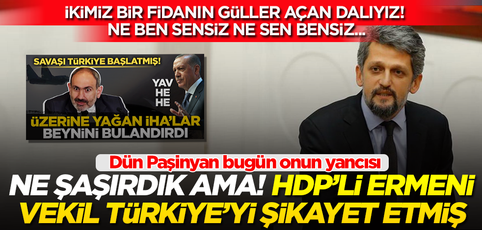 HDP'li Ermeni vekil Garo Paylan, Türkye'yi şikayet etmiş!