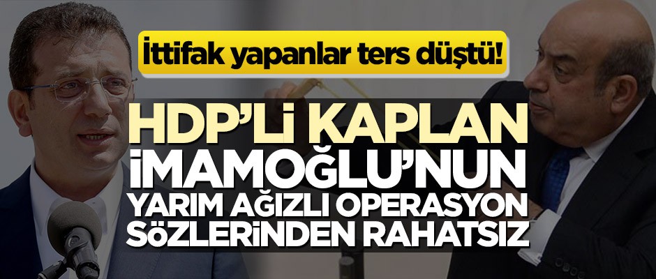 HDP’li Hasip Kaplan Ekrem İmamoğlu’nun Barış Pınarı Harekatı paylaşımına tepki gösterdi