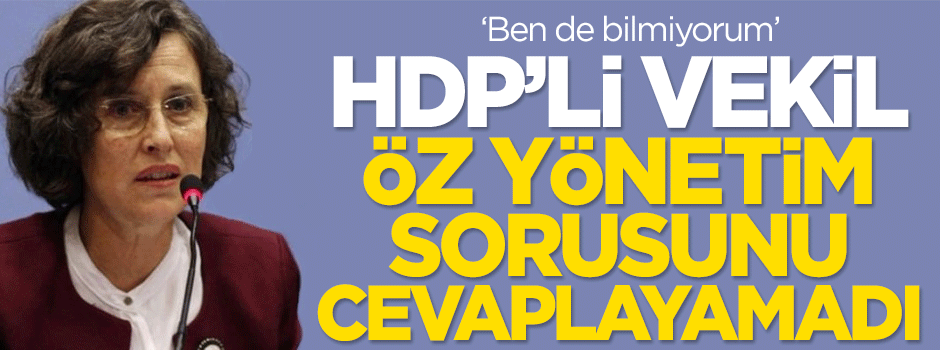 HDP'li vekile 'öz yönetim nedir' sorusu