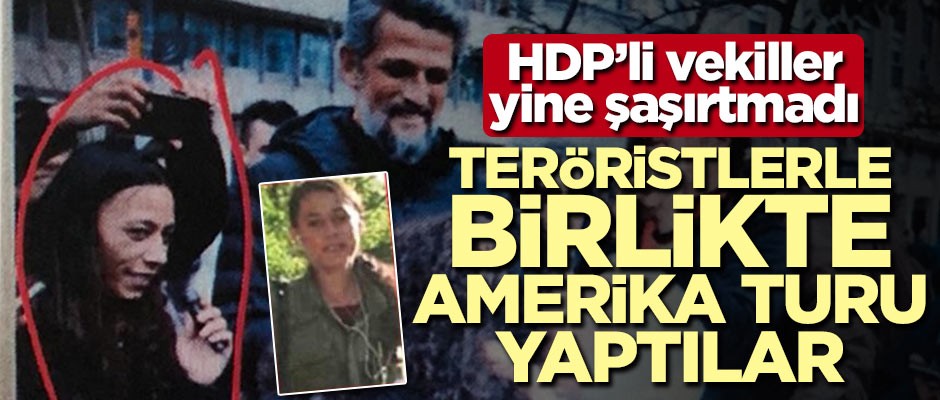 HDP'li vekiller yine şaşırtmadı! Teröristlerle birlikte Amerika turu yaptılar