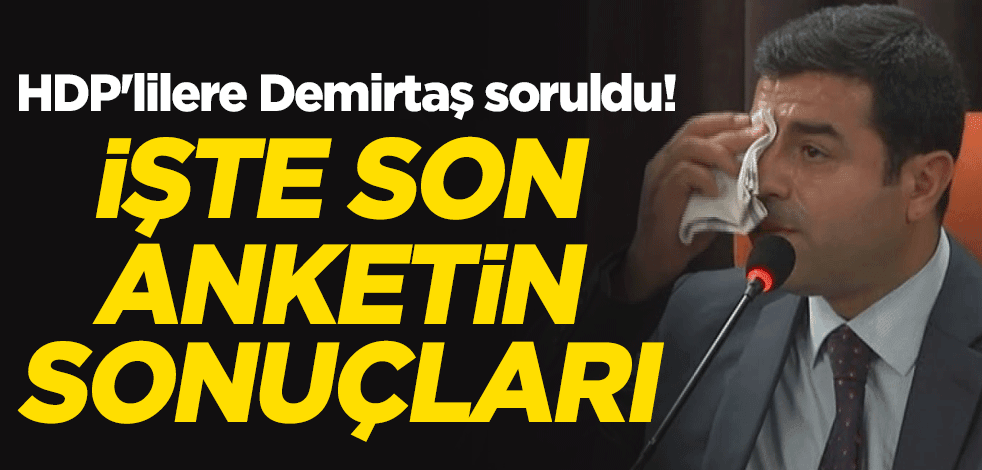 HDP'lilere Selahattin Demirtaş soruldu! İşte son anketin sonuçları