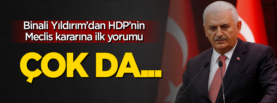 HDP'nin kararına Başbakan Yıldırım'dan ilk yorum