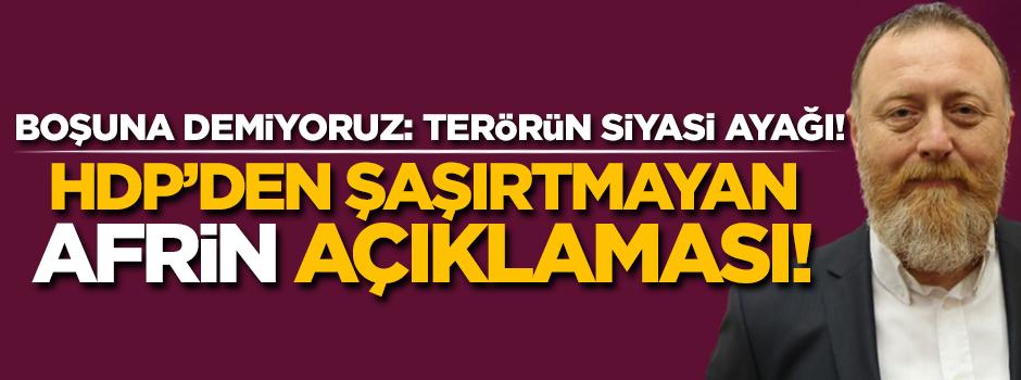 HDP'nin yeni Eş Başkanı'ndan şaşırtmayan 'Afrin açıklaması'