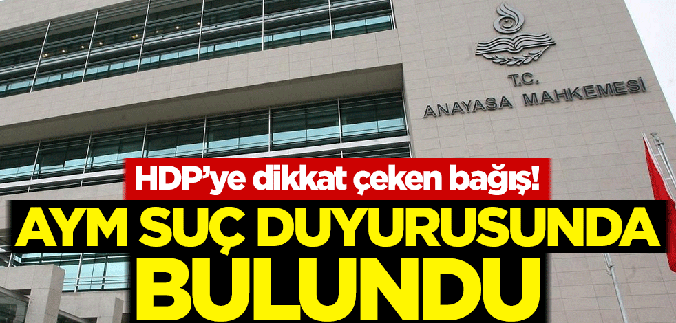 HDP'ye dikkat çeken bağış! AYM suç duyurusunda bulundu