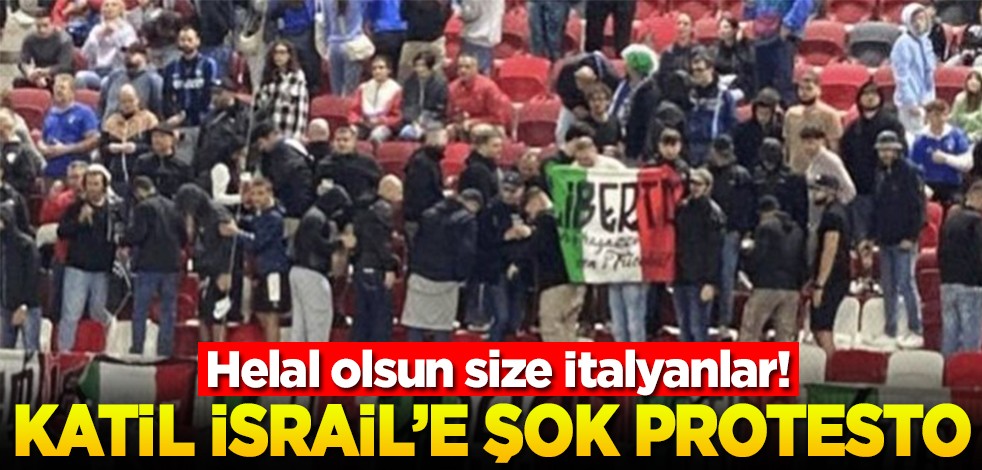 Helal olsun size İtalyanlar! Katil İsrail'e şok protesto