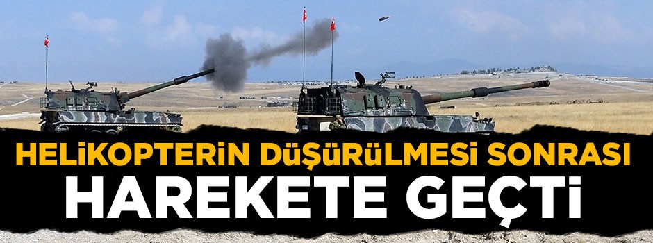 Helikopterin düşürülmesi sonrası TSK'dan bombardıman
