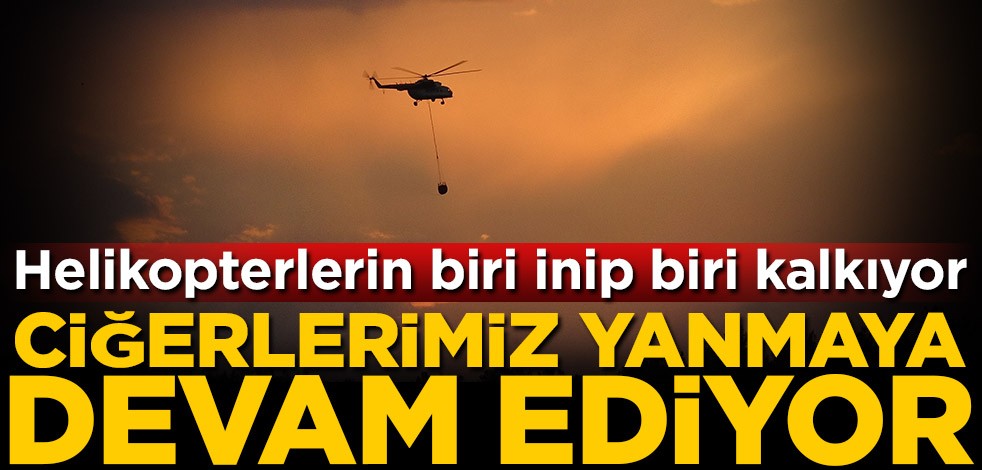 Helikopterlerin biri inip biri kalkıyor! Gelibolu'da ciğerlerimiz yanmaya devam ediyor