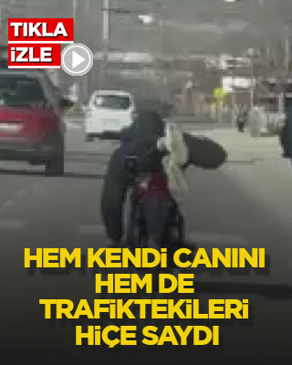 Hem kendi canını hem de trafiktekileri hiçe saydı