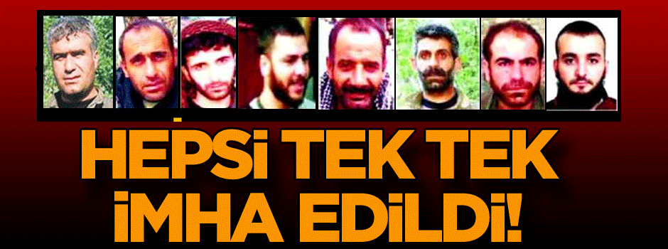 Hepsi tek tek imha edildi!