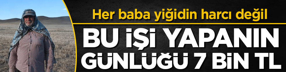 Her baba yiğidin harcı değil: Bu işi yapanın günlüğü 7 bin TL