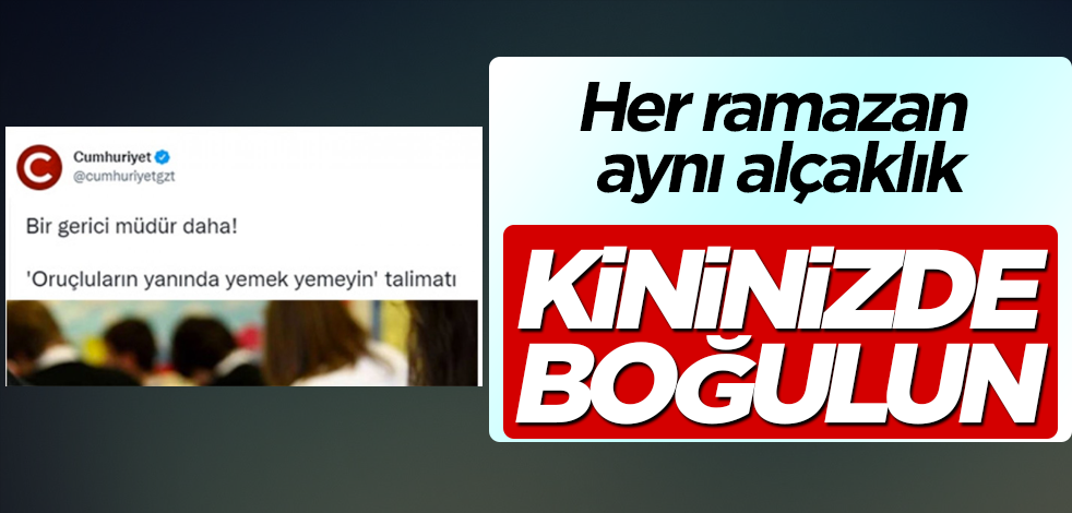 Her ramazan aynı alçaklık! Kininizde boğulun