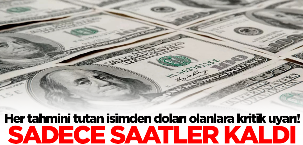 Her tahmini tutan isimden çok kritik dolar uyarısı! 'Sadece saatler kaldı' diyerek milyonlara çağrı yaptı