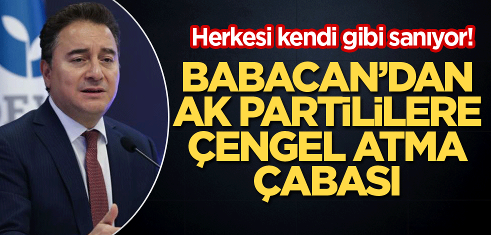 Herkesi kendi gibi sanıyor! Babacan'dan AK Partililere çengel atma çabası