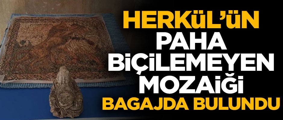 Herkül'ün paha biçileyemen mozaiği bagajdan çıktı