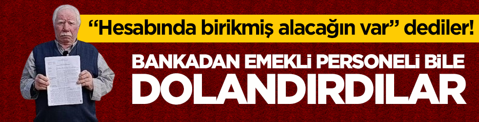 "Hesabında birikmiş alacağın var" dediler! Bankadan emekli personeli bile dolandırdılar