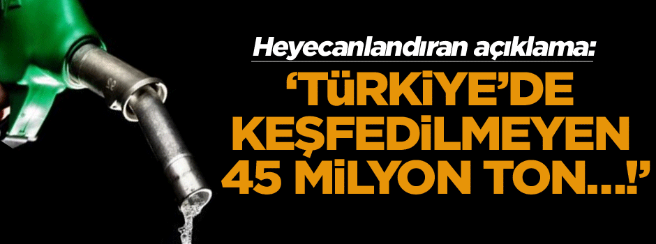 Heyecanlandıran açıklama… 'Keşfedilmeyen 45 milyon ton!'