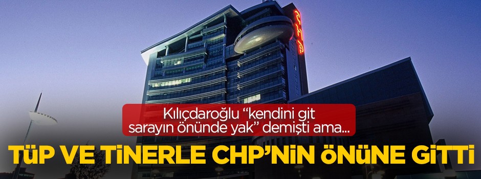 Heykeltıraş CHP Genel merkezi önünde kendisini yakmaya çalıştı
