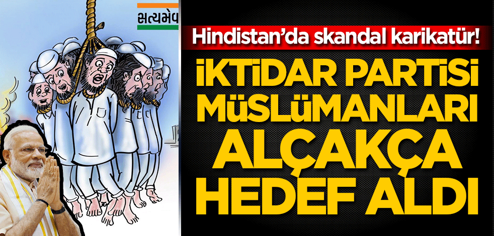 Hindistan'da skandal karikatür! İktidar partisi, Müslümanları alçakça hedef aldı