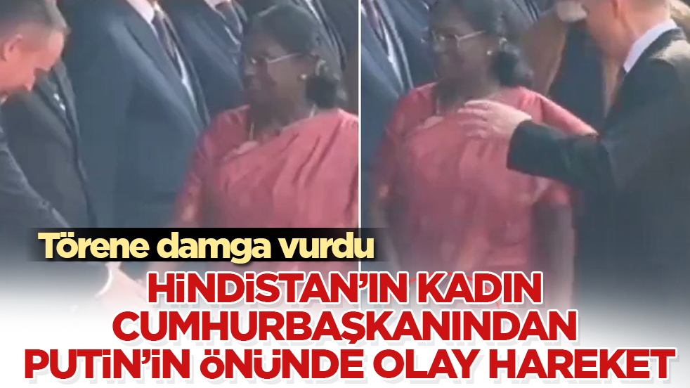 Hindistan’ın kadın cumhurbaşkanından Putin’in önünde olay hareket! Törene damga vurdu