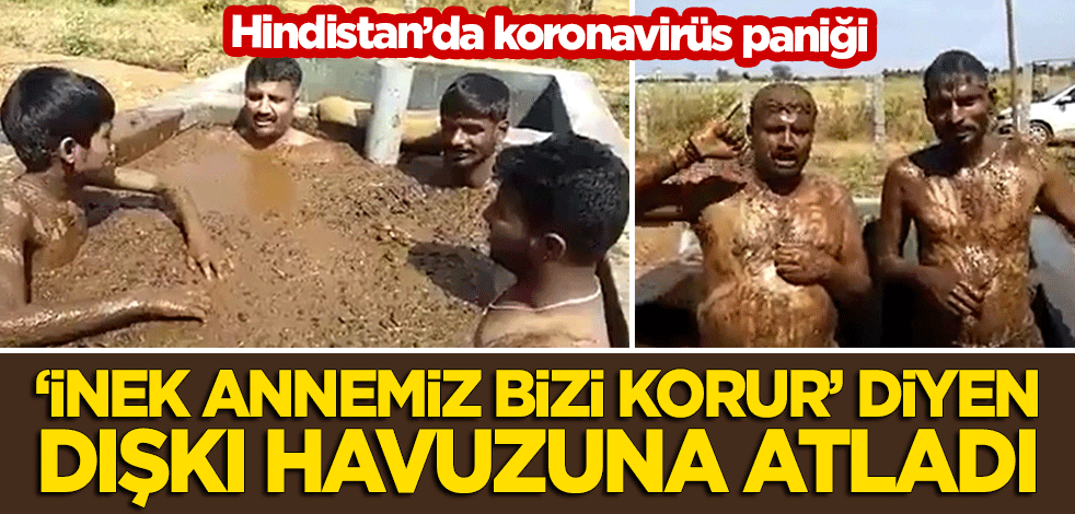 Hindular şaşırtmadı: Kim ineğin dışkısında duş alırsa, koronavirüs ona gelmez