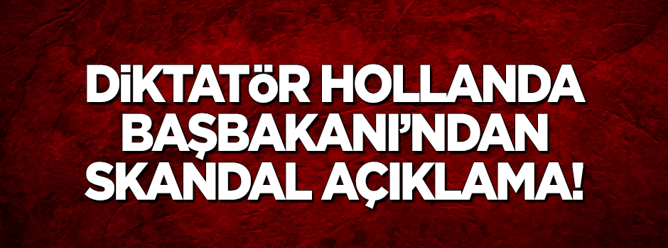 Hollanda Başbakanı'ndan skandal açıklama!