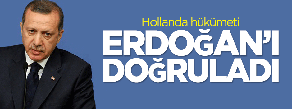 Hollanda hükümeti Erdoğan'ı doğruladı