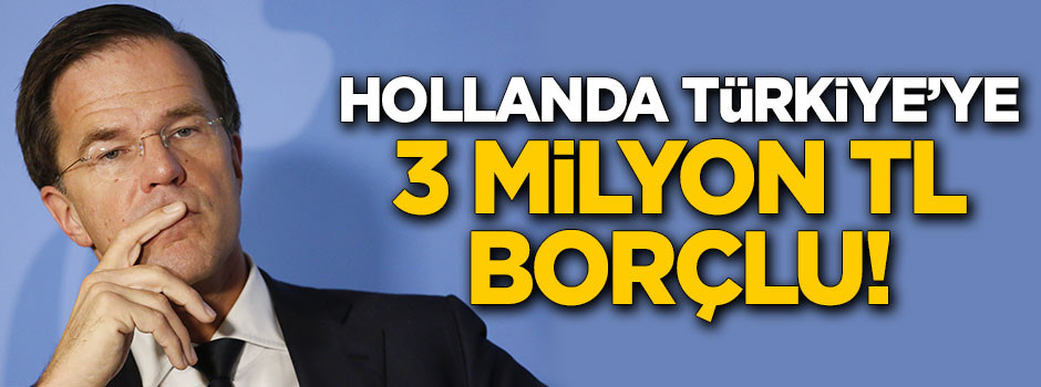 Hollanda Türkiye'ye 3 milyon TL borçlu!