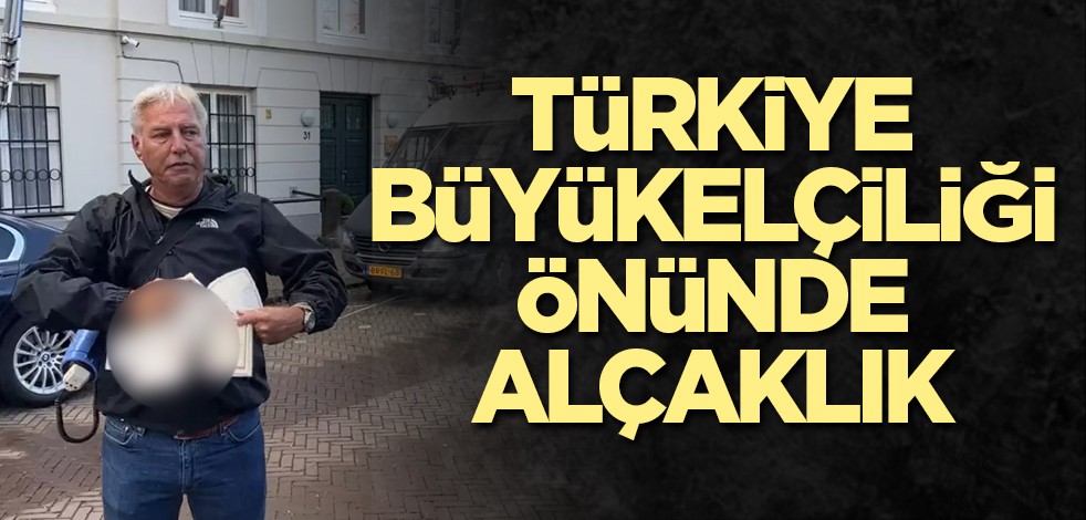 Hollanda'da, Türkiye Büyükelçiliği önünde alçaklık