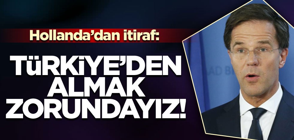 Hollanda'dan itiraf: Türkiye'den almak zorundayız