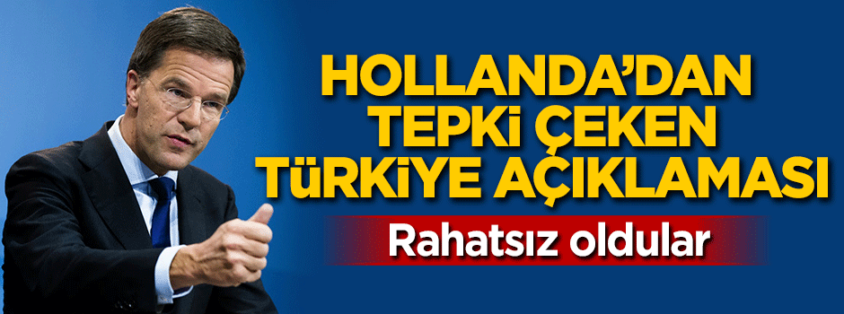 Hollanda'dan tepki çeken Türkiye açıklaması!