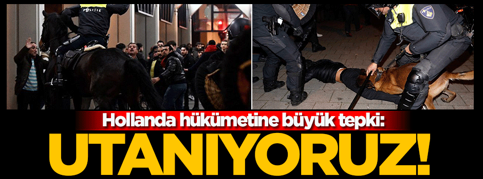 Hollanda'ya en büyük tepki vatandaşlarından: Utanıyoruz!