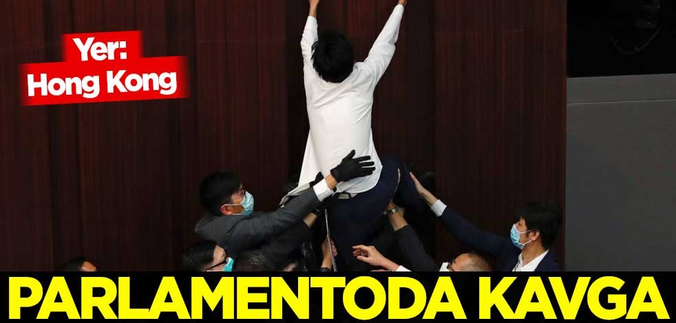 Hong Kong parlamentosunda kavga