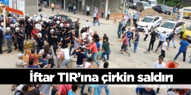 Hopa'da İHH'nın TIR'ına saldırı