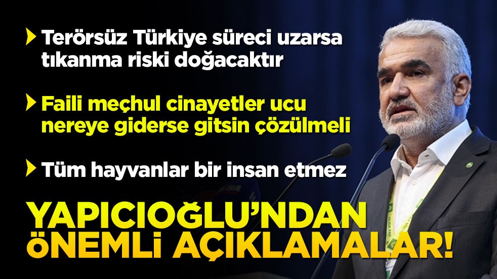 HÜDA PAR Genel Başkanı Zekeriya Yapıcıoğlu’ndan önemli açıklamalar! “Terörsüz Türkiye süreci uzarsa tıkanma riski doğacaktır”