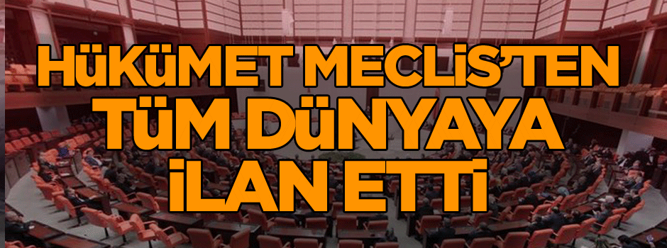Hükümet Meclis’ten tüm dünyaya ilan etti