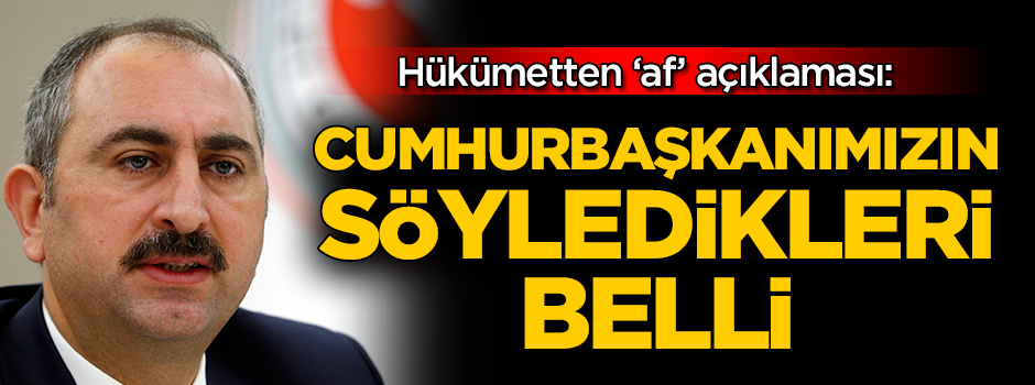 Hükümetten af açıklaması! "Cumhurbaşkanımızın söyledikleri belli..."