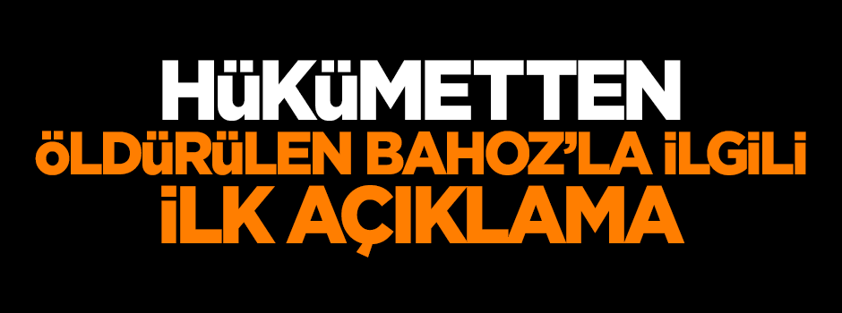 Hükümetten Bahoz'la ilgili ilk açıklama!